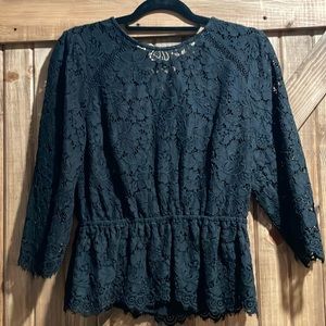 Express Black Lace 3/4 Sleeve top Size Large